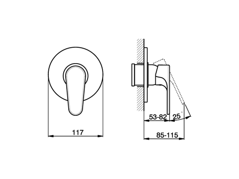 Cisal - Alma - Single Lever Built In Bath Mixer