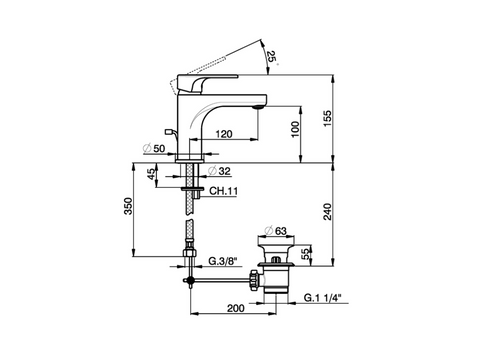 Cisal - Alma - Single Lever Large Basin Mixer