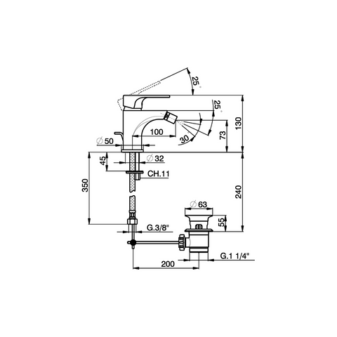 Cisal - Alma - Single Lever Bidet Mixer
