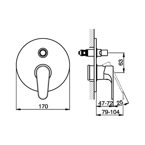 Cisal - Alma - Single Lever Built In Bath Mixer