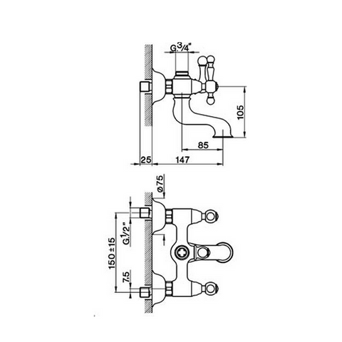 Cisal - Arcana America - Duplex Bath Mixer