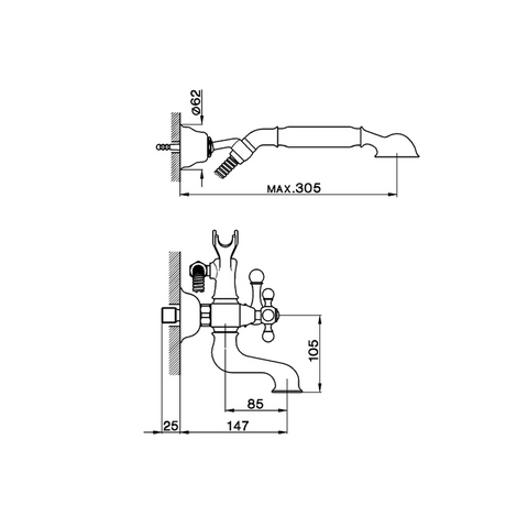 Cisal - Arcana - Complete Duplex Bath Mixer