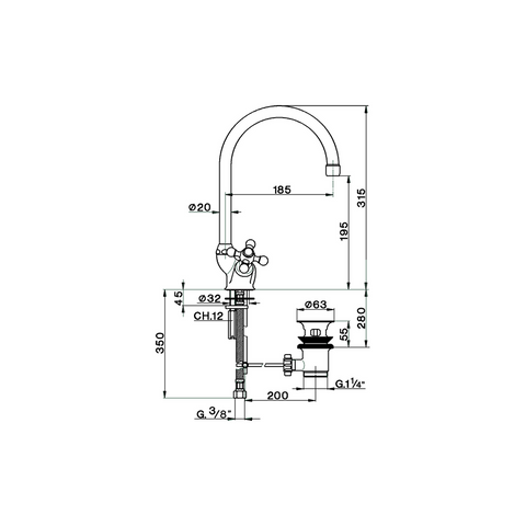 Cisal - Arcana - Duplex Spout Basin Mixer