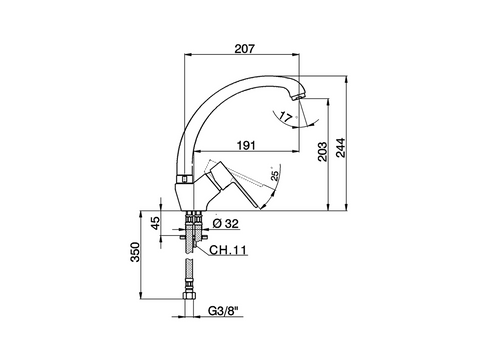 Cisal - Tender - Single Lever Sink Mixer