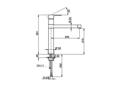 Cisal - Tender - Single Lever Sink Mixer