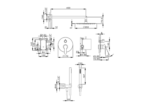 Cisal - Tender - Single Lever Built In Bath Mixer