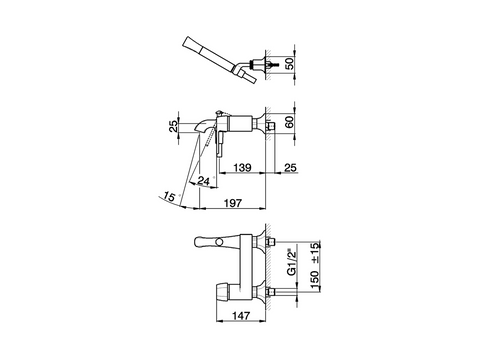 Cisal - Cherie - Single Lever Complete Bath Mixer