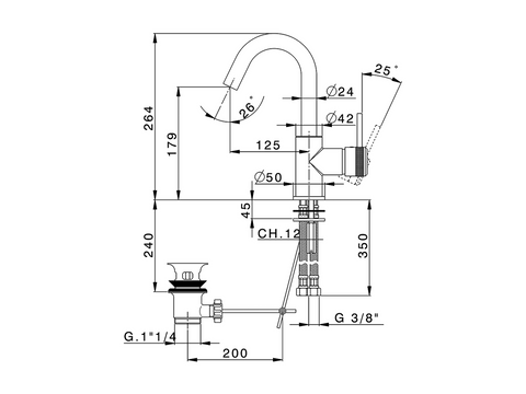 Huber - Chronos - Single Lever Basin Mixer with Spout