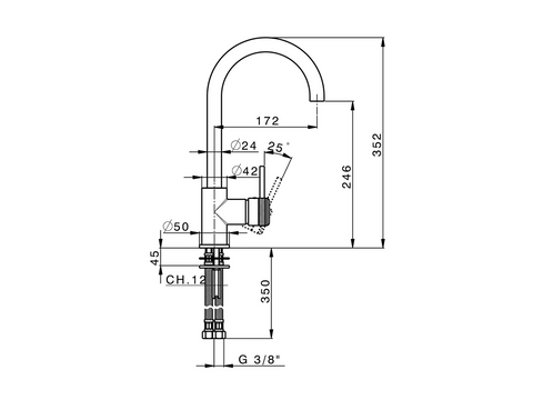 Huber - Chronos - Single Lever Sink Mixer