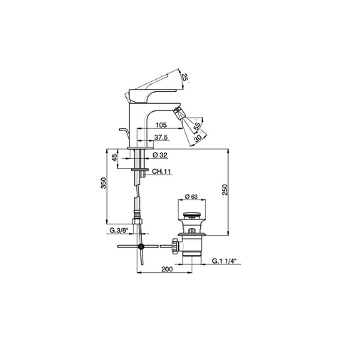 Cisal - Cubic - Single Lever Bidet Mixer