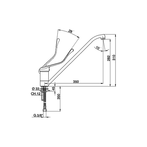 Cisal - Clinic - Single Lever Long Sink Mixer