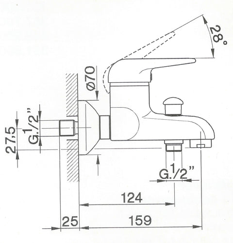 Cisal - EOS - Single Lever Bath Mixer