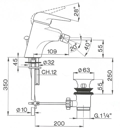 Cisal - EOS - Single Lever Bidet Mixer