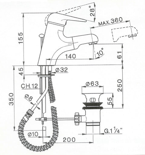 Cisal - EOS - Single Lever Extractable Basin Mixer
