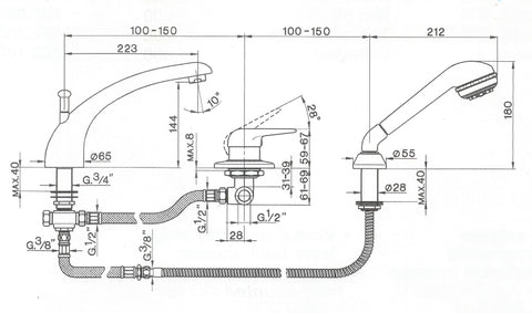Cisal - EOS - 3 Hole Deck Mounted Jacuzzi Mixer