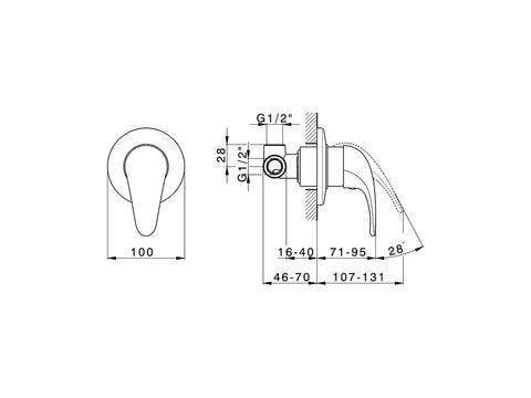 Cisal - Etna - Single Lever Built In Bath Mixer