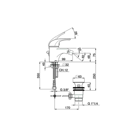 Cisal - Etna - Single Lever Bidet Mixer