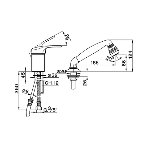 Cisal - Europa - Single Lever Hairdresser Mixer