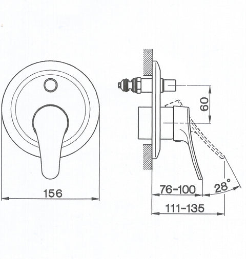 Cisal - Futurity - Single Lever Built In Bath Mixer