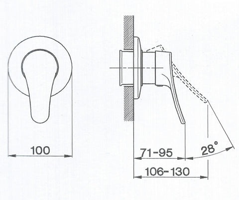 Cisal - Futurity - Single Lever Built In Bath Mixer