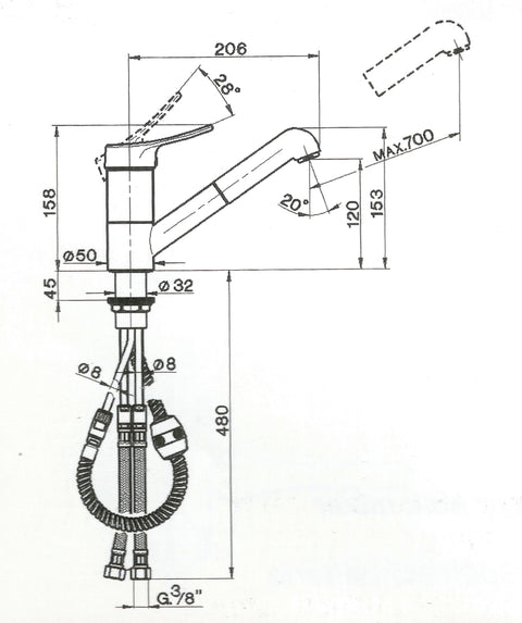 Cisal - Futurity - Single Lever Extractable Sink Mixer