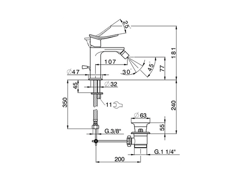 Huber - Harlock - Single Lever Bidet Mixer