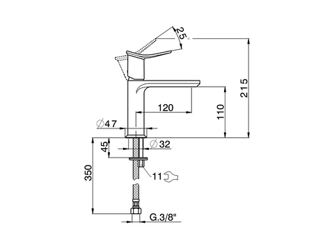 Huber - Harlock - Single Lever Basin Mixer