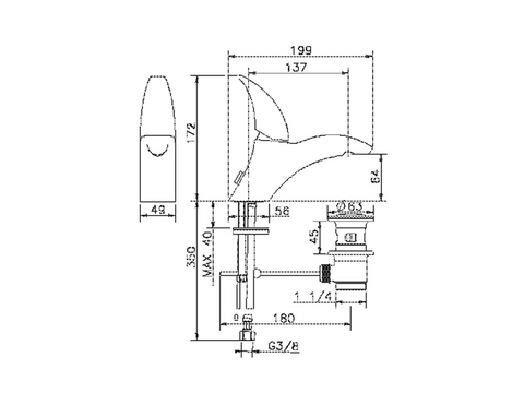 Huber - Icon - Single Lever Basin Mixer
