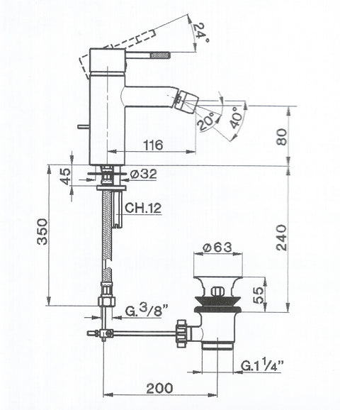 Cisal - Less - Single Lever Bidet Mixer