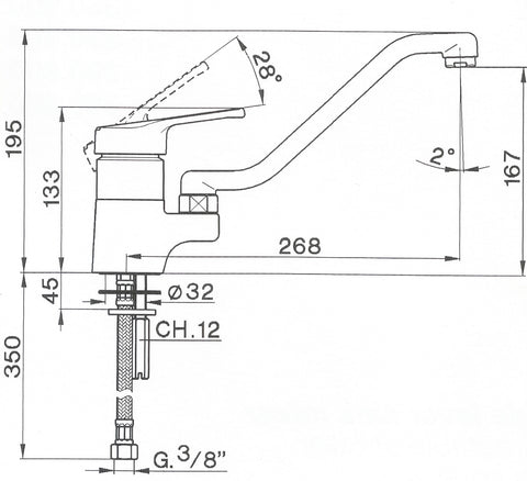 Cisal - Mito 2 - Single Lever Spout Basin Mixer