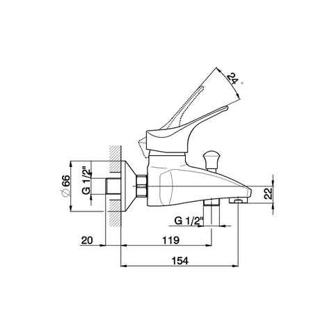 Cisal - Mito 3 - Single Lever Bath Mixer