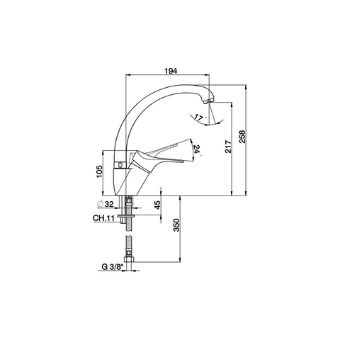 Cisal - Mito 3 - Single Lever Sink Mixer