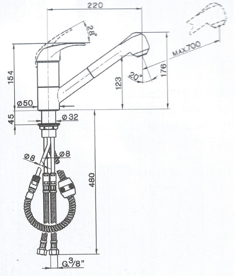 Cisal - Magic - Single Lever Extractable Sink Mixer