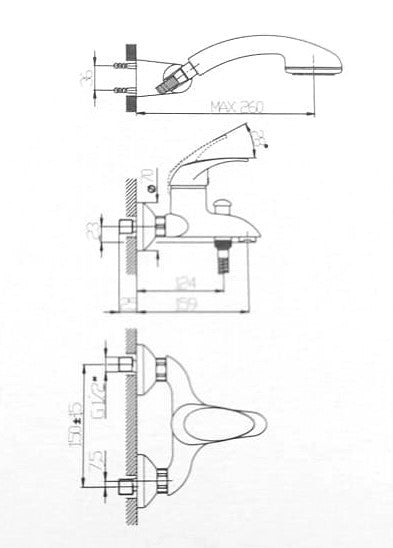 Huber - Prime - Single Lever Bath Mixer with Set