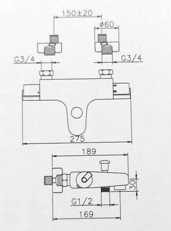 Huber - Prime Thermal - Thermostatic Bath Mixer