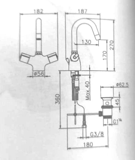 Huber - Prime Thermal - Thermostatic Basin Mixer with Spout