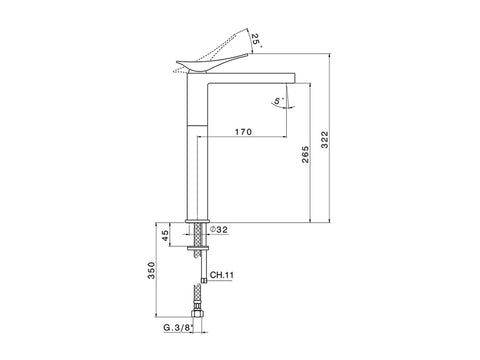 Cisal - Roadster Accent - Single Lever Tall Basin Mixer