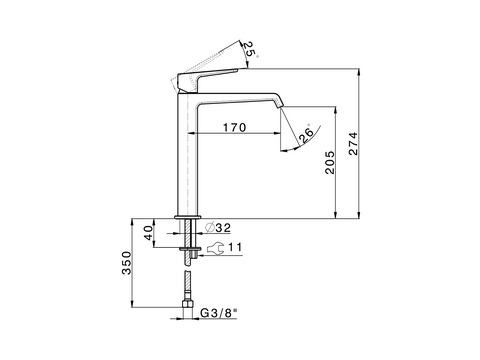 Cisal - Rock & Roll - Single Lever High Basin Mixer