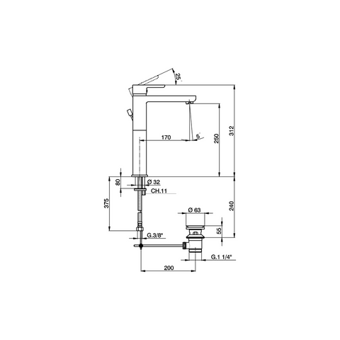 Cisal - Softcube - Single Lever Tall Basin Mixer