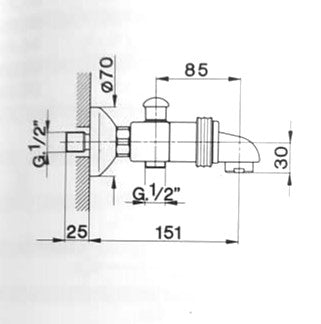 Cisal - Sultano - Duplex Bath Mixer