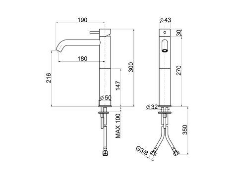 Cisal - Xion - Single Lever High Basin Mixer