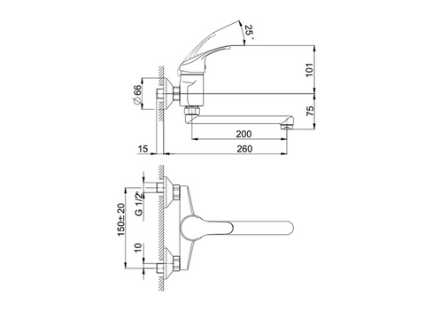 Huber - Baccarat - Sink Mixer Single Lever