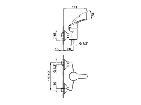 Huber - Baccarat - Single Lever Shattaf Mixer