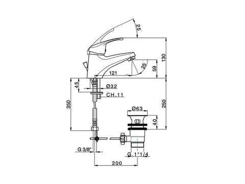 Huber - Baccarat - Single Lever Basin Mixer