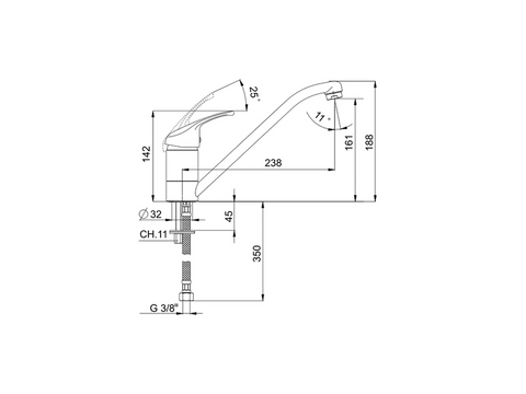 Huber - Baccarat - Single Lever Sink Mixer