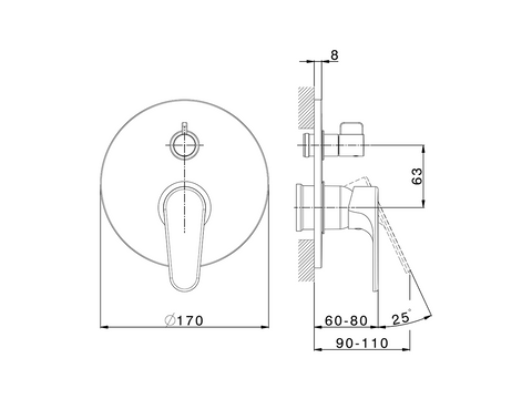 Cisal - Alma - Single Lever Built In Bath Mixer