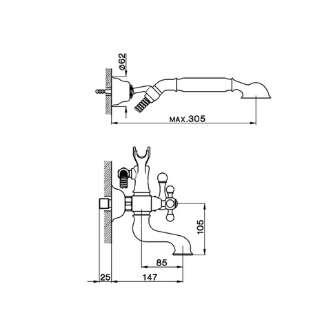Cisal - Arcana Ceramica - Duplex Complete Bath Mixer