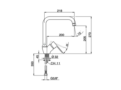 Cisal - Tender - Single Lever Sink Mixer