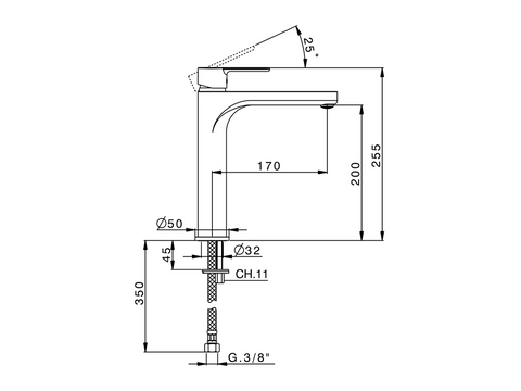 Cisal - Tender - Single Lever High Basin Mixer