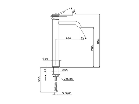 Huber - Chronos - Single Lever Tall Basin Mixer